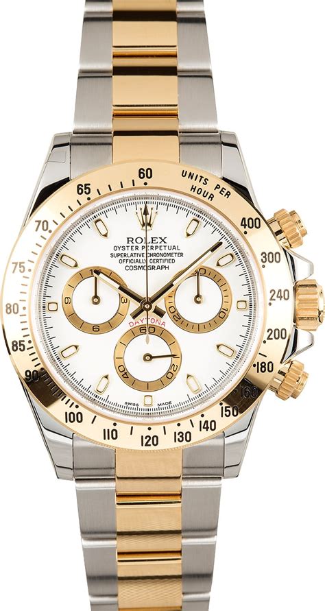 rolex daytona two tone with white dial|rolex daytona two tone 116523.